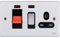 Schneider Electric GU4501BBC Ultimate Low Profile brushed chrome Black insert 45A cooker control unit + neon