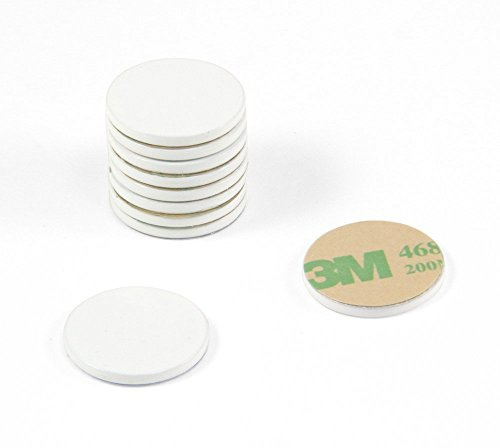White Painted Mild Steel Disc with 3M Self Adhesive for Arts, Crafts, Model Making, DIY and Hobbies - 20mm dia x 2mm thick - Pack of 100