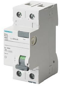 Siemens 5sv – Interrupteur différentiel clase-ac 2 pôles 16 A 10 mA 70 mm