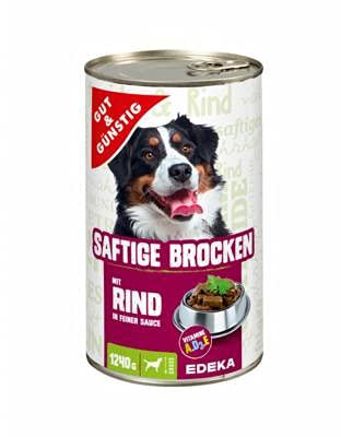 Gut & Günstig Hundefutter Saftige Brocken mit Rind 1240g