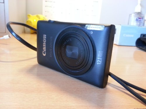 Canon IXUS 220 HS Digitalkamera (12 MP, 5-fach opt. Zoom, 6,9cm (2,7 Zoll) Display, Full HD, bildstabilisiert) schwarz