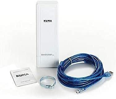 Kuma WiFi USB Adaptateur - Internet Wireless Adapter avec Haute Puissance Antenne pour TV PC Ordinateur Portable Mobile - Wi-FI Signal Amplificateur pour Caravane Camping-Car Jardin Bureau Maison
