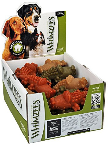 Whimzees Paragon Alligator Dental Chews for Large Dogs, 30 CT
