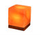 HIMALAYA SALT DREAMS Beleuchteter Salzkristall Kubus mit Holzsockel, Kristallsalz aus Punjab/Pakistan, Orange, ca. 10 x 10 x 12 cm, 3-Einheiten