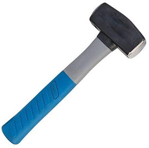 2lb Fibreglass Shaft Lump Hammer - Quality Steel Head, Shock Absorbing Shaft, High-Grip Rubber Handle - Builder, Roofing, Fitter, Mechanic, Engineer - Loops