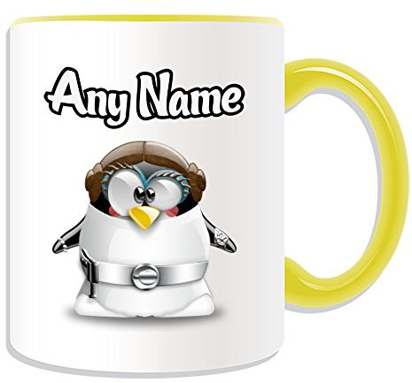 Personalisierbares Geschenk – Prinzessin Leia Organa Tasse (PinguinFilmfigurDesign, Farboptionen) – jeder Name Nachricht auf Ihrem einzigartigen – Kostüm Movie Superheld Helden Star Wars Jedi