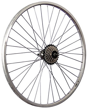 26 Zoll Hinterrad YAK19 / 7fach Shimano Schraubkranz - Silber
