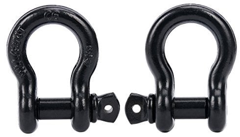 FreeTec 2Stk. Nero Arco Acciaio Grillo 4,75t Tragfaehigkeit Perfetto Fissare Abschlepp Hebegurte Fesseln D Ring Zur Bergung Abschleppen Albero Stumpf Distanza Di