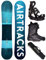 AIRTRACKS Snowboard Set Board Blue Drifter Wide Hybrid Rocker 150 + Snowboard Bindung Master + Boots Strong ATOP 43 + Sb Bag
