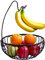 AYMAZE Fruit Bowl with Removable Banana Hanger, Black Large Baskets for Storage
