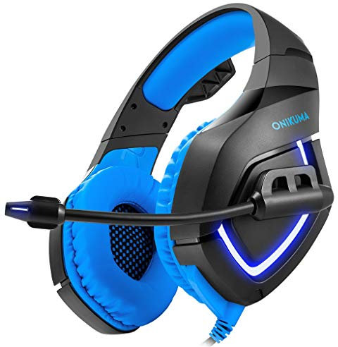 iSkylie ONIKUMA K1B Stereo Gaming Headset Gaming Noise Cancelling Over Ear Headphones with Mic Cloud Stinger Gaming Headset for PC (Blue2, 9.13 x 4.06 x 8.27in)