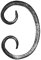 Fenau | C-Snail | P: 50x80 mm | M: 12x5 mm | Acciaio, grezzo| Parte/elemento decorativo o rotolo per recinzione metallica/da giardino/cancello