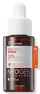 DERMALOGY by NEOGENLAB Real Vita C Serum 1,12 oz (32g) - Siero viso illuminante e idratante con il 22% di vitamina C (acido ascorbico puro), vitamina E, vitamina B5 e niacinamide