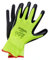 Amtech N2381 Hi Vis Gloves Large (Size 9), Certified Quality Latex Coated Hi Vis Work Gloves, Black/Yellow