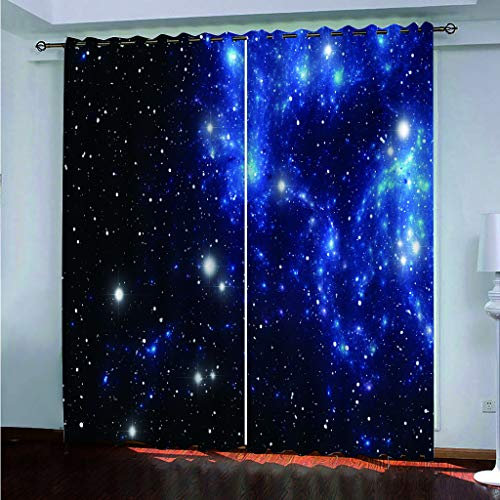 xszhqxxla Kinder 3D Schlafzimmer Vorhänge, Weltraum-Galaxien Vorhang, Kinderzimmer Wohnzimmer Schlafzimmer Dekorativer Vorhang 66 W x 54 H (168cm x 137cm)