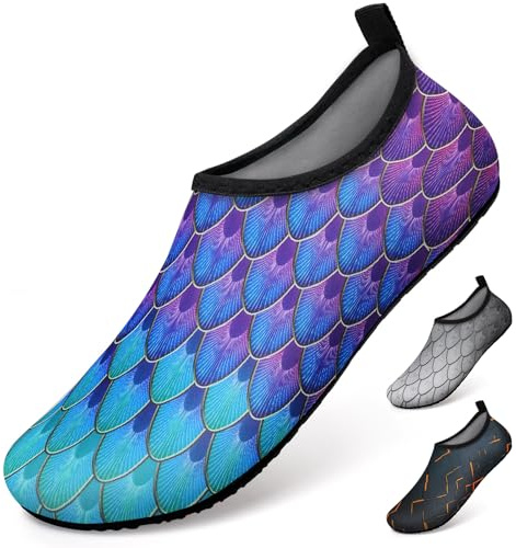 WateLves Beach Swim Aqua Socks Barefoot Water Shoes Swimming Yoga Sea Snorkeling Diving Pool Women Mens Yl Blue Green 7.5/8.5 UK