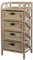 korb.outlet Rattan-Kommode mit 4 Schubladen Badregal Korb Regal Schubfächer aus echtem Rattan 46 cm breit (Vintage Weiss)