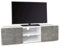 IDMarket - Meuble TV 113 cm ELI Blanc Portes Effet béton