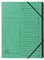 Exacompta 541203E Premium Ordnungsmappe geheftet. Aus extra starkem Colorspan-Karton DIN A4 12 schwarze Fächer und 2 Gummizüge mit Organisationsdruck Ringmappe Register-Mappe grün
