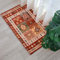 AMIDA Small Door Mat Indoor 60x90cm Boho Traditional Floral Style Washable Dirt Trapper Low-Profile Inside Floor Door Mats Carpet for Entrance Doorways,Kitchen,Garage(Orange+ Red)