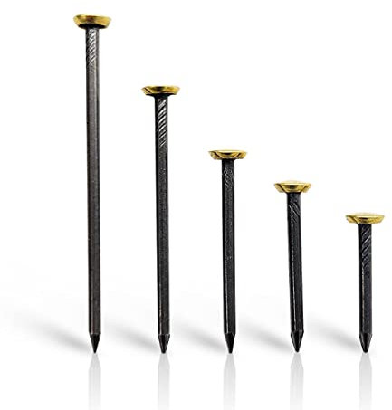 HMH-Shop Bildernägel 20/25/30/40/50 mm Stahl Bildernägel Messingkopf 6 mm Nägel zum aufhängen von Bildern (10, 2 x 30 mm)