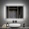 EMKE Badspiegel mit Beleuchtung 80x60cm, Badezimmerspiegel mit Kippschalter+Beschlagfrei+2 Lichtfarbe Warmweiß/Kaltweiß, Horizontal/Vertikal LED Badspiegel Energiesparend