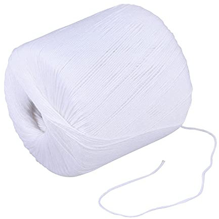 EXCEART Cotton Knitting Thread White Crochet String Cords Quilting Embroidery Threads DIY Crochet Cotton Yarn Roll for Clothes Macrame Art Projects