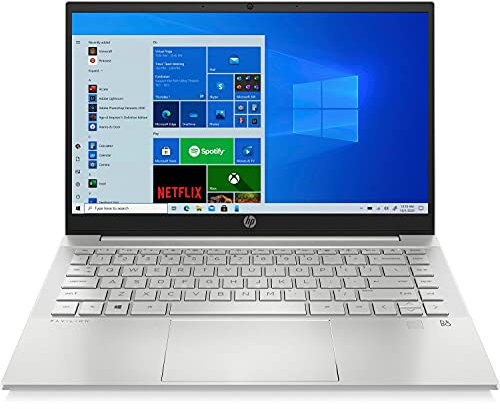 HP Pavilion 14-ec0008ns - Ordenador Portátil de 14 Full HD - (AMD Ryzen 5 5500U, 16GB RAM, 512GB SSD, AMD Radeon Graphics, Windows 10 Home), Blanco – Teclado QWERTY Español