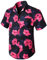 Enlision Hawaiian Shirts for Men Floral Funky Casual Short Sleeve Flower Print Aloha Beach Shirt for Summer,Navy and Pink,XL