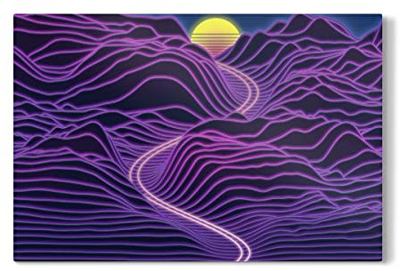 artboxONE Galerie-Print 60x40 cm Vaporwave Sunrise hochwertiges Acrylglas auf Alu-Dibond Bild - Wandbild von amini54