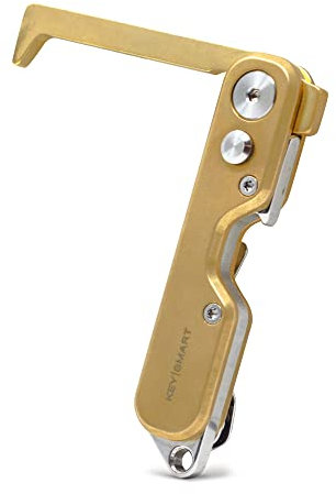 KeySmart Multitool - 4 in 1 No Touch Door Opener Keychain, Button Pusher, Touchscreen Stylus, Bottle Opener in Brass