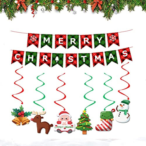 Frohe Weihnachten Wimpelkette DIY Papier Weihnachtsbuchstaben Schwalbenschwanz Heimdekoration Hängebanner Partyzubehör