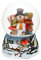 Dekohelden24 Schneekugel Schneemann mit Kindern auf aufwendig verziertem Sockel, mit Spielwerk, Melodie: Leise rieselt der Schnee, Maße L/B/H: 10,5 x 10 x 14,5 cm Kugel Ø 10 cm.