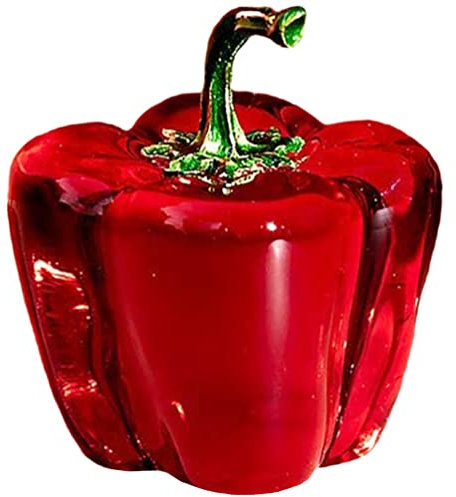 Homoyoyo Kristall Paprika Figurine Dekorative Skulptur Für Zuhause Rote Gemüse-Dekoration Kreatives Wohnaccessoire Für Schreibtisch Esszimmer Einzigartiges Design Für Stilvolle Akzente