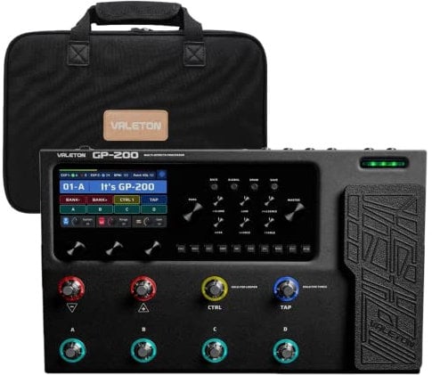 VALETON Gitarren Bass Effektpedal Multi-Effekte Prozessor Amp Modeling IR Cabinets Simulation mit FX Loop MIDI I/O Expression Pedal Stereo OTG USB Audio Interface GP-200 + Bag