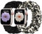 CeMiKa 2 Stück Armband Kompatibel mit Apple Watch Armband 42mm 44mm 45mm 46mm 49mm, Scrunchie Ersatzband für iWatch Series 10 9 8 7 6 5 4 3 SE Ultra/Ultra 2, Männer Frauen, Schwarz/Leopard