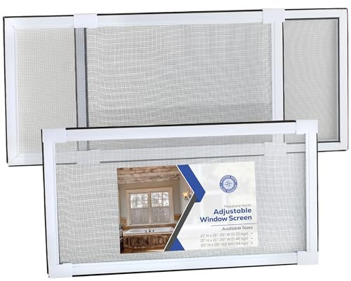 Maxshore North Expandable Window Screens for House Windows 10 H x 19-35 W inches - 2 Pack Small Adjustable Window Screens, Ideal Replacement Window Screens
