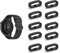 SMYAOSI 10 Pièces Passant de Montre Garmin Anneau, Connectée Silicone Bracelet, Boucles Caoutchouc Rechange Mi Watch Accessoire (22mm, Noir)