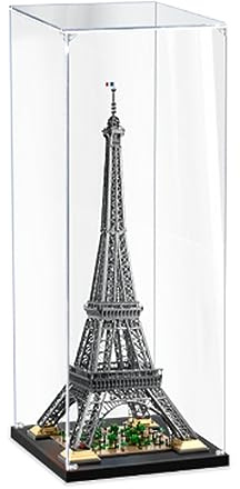 JIULIN Acryl-Vitrine Box kompatibel Lego 10307 Eiffelturm im Paris-Modell, Schutz, staubdicht, transparent, kompatibel mit Lego (nur Vitrine) (2 mm)