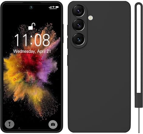 HGH Handyhülle für Samsung Galaxy S23 FE 5G Hülle, Soft Silikon TPU Case Ultra Dünn Microfiber Kameraschutz Rundumschutz Anti-Kratzer Schutzhülle für Samsung Galaxy S23 FE - Schwarz