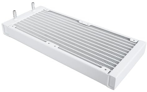 280 mm Water Cooling Radiator, 12 Pipe Aluminum Heat Exchanger Radiator, Easy Installation, CPU Computer Water Cool System for 6 to 7mm Soft Hose (White)