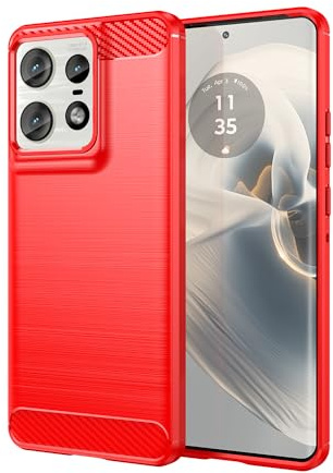 TINGYR Funda para Motorola Edge 50 Pro, Resistente a los Arañazos, Fina de Silicona, Funda Interior de TPU Suave, Fundas para Motorola Edge 50 Pro Smartphone.(Rojo)