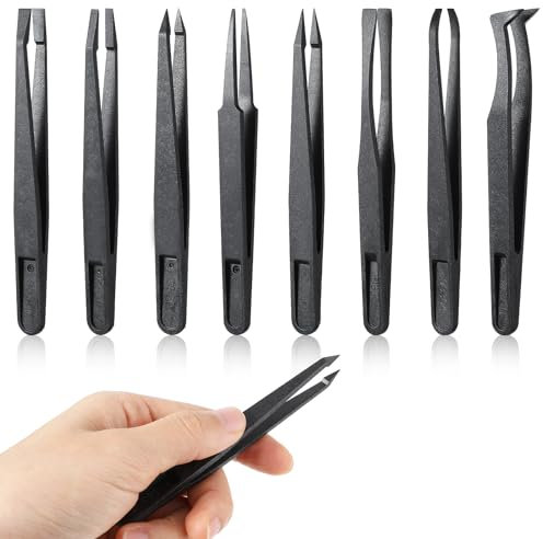 8 Pcs Venus Fly Trap Feeding Tweezers, Carnivorous Plant Feeding Tongs Straight and Curved Food Tongs for Flytraps Pitcher Plants Butterwort Reptile Feeding (4.6Inch)