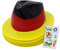 Tise Süsswaren Fussball Fanartikel Hut Deutschlandfarben schwarz/rot/Gold Europameisterschaft, 5er Pack inkl. leuchtende Fußball-Tattoos