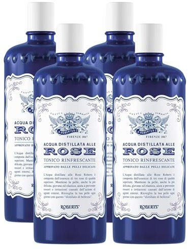 Tonico Rinfrescante ACQUA DISTILLATA ALLE ROSE 300ml (4 Flaconi)