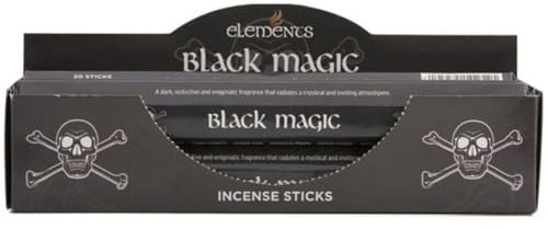 Elements Räucherstäbchen Display Black Magic mit 6X Elements Opium Duft - 20 Stäbchen je Packung