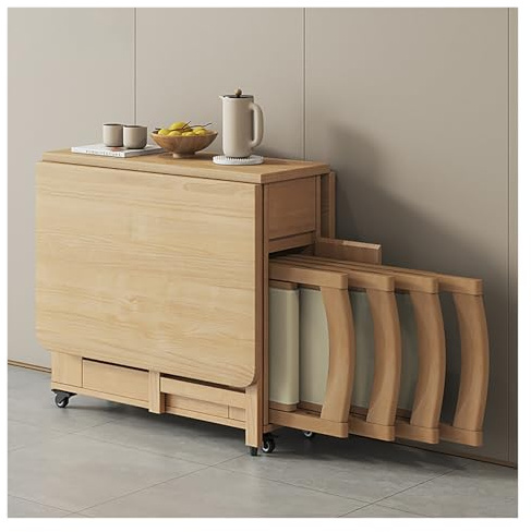 Klappbarer Esstisch Esstisch-Set Aus Massivholz For 4 Personen Mit Stühlen, Zusammenklappbarer, Platzsparender Schreibtisch For Die Küche Zu Hause, Ausziehbarer Klapptisch For Das Wohnzimmer Im Bauern