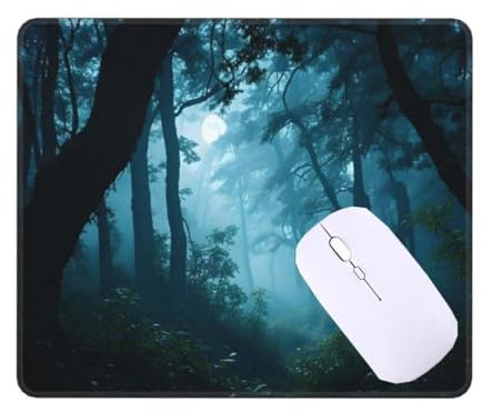 Tapis de Souris Gamer 60x40 cm Tapis de Souris Arbres de la forêt Tapis Souris Gaming Accessoire, avec Bord Cousu et Base en Caoutchouc Antidérapante, Surface Spéciale Texturée Résistant à Usure T9203