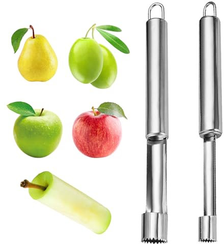 Apfelentkerner, 2 Stück Apfelausstecher Edelstahl Entkerner Apfel Apfelstecher Ausstecher Apfel Apfelentkerner Apfelausstecher mit Edelstahlklinge Entkerner für Bratapfel und Apfelkuchen