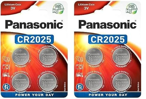 Panasonic CR2025 Lithium Knopfzelle, 3V, 8er Pack